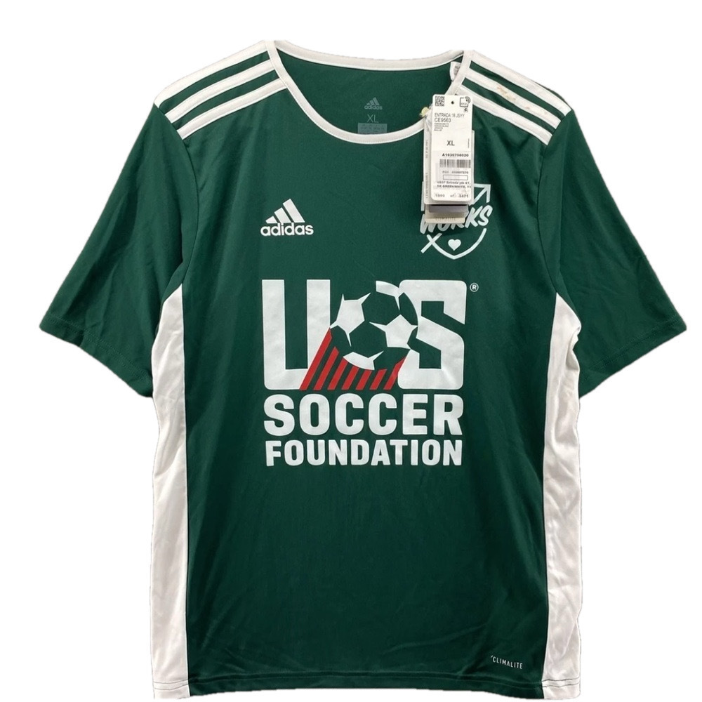 Adidas MLS Climalite US Soccer Foundation Jersey Youth XL NWT Green